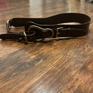 Lauren Ralph Lauren gold hardware leather belt